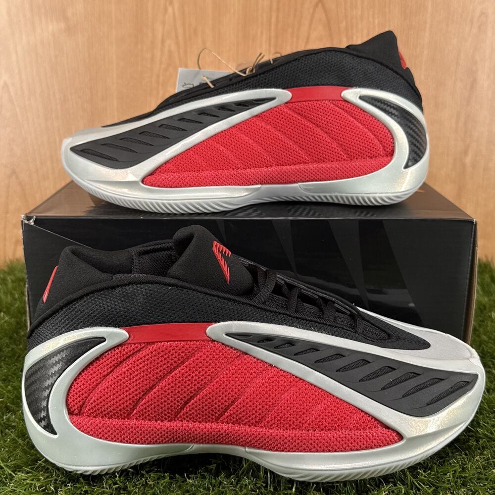 adidas AE 2 Silver Metallic Pure Ruby (Georgia Bulldogs) JQ9489 Kids Sz 4
